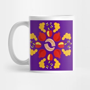 Rosh Hashanah Roundel in Purple Mug